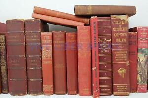 Lot 5 RED / Shades of RED Old Vintage Antique Rare Hardcover Random Books