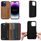 For iPhone15 14 13 Pro Max Shockproof Leather Credit Card Holder Case Back Cover
