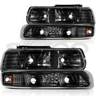 For Chevy Silverado 1999-2002 Black Housing Headlights Assembly Pair Replacement