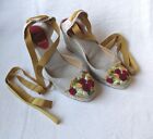 Christian Louboutin Flower Embroidered Espadrilles 39 Beige