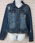 Boom Boom Jeans Jacket Women's Size Large Distressed