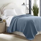 100% Cotton Blanket King Size Blue Soft Lightweight 108 x 90 inches