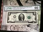 PMG EPQ 66 $2 2003 Federal Reserve RED SEAL STAR Note GEM UNC