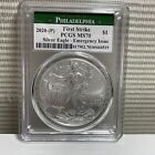 New Listing2020 P American Silver Eagle Coin Pcgs Ms70 First Strike Emergency Issue L36