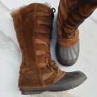 Sorel Cate of Alexandria Tall Suede Winter Snow Boots Women's Size 8