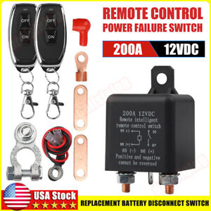 Wireless Dual Remote Car Battery Disconnect Relay Master Kill Cut-off Switch 12V