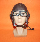Flight Helmet Fighter Pilot Flight Leather Helmet  Goggles $: 79.9
