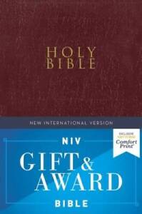 NIV, Gift and Award Bible, Leather-Look, Burgundy, Red Letter Edition, Co - GOOD