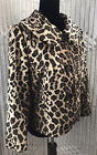 Chaus Leopard Animal Print Womens Winter Coat Faux Velvet Velour Fur Size 10