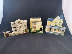 Shelia’s Collectibles Wooden Shelf Sitters Lot of 3 Houses Buildings