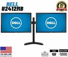 Lot of 2 x Dell UltraSharp U2412Mb 24inch LED Monitor 1200p w/DualStand, Cables