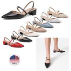 Women Pump Shoes Ankle Strap Low Chunky Heel Pointed Toe Wedding Dress Shoes