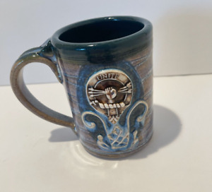 Studio Art Pottery Blue Aqua Signed Daniel E Rhonda Heinecke 