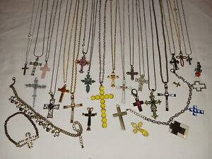 Cross Jewelry Lot Necklaces Pendants Bracelets (#174)