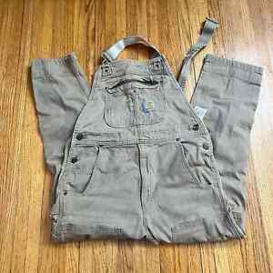 Carhartt Overalls Mens 32 x30 Tan Coveralls Rugged Rigby Double Knee 102987 *