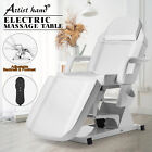 White Heavy Duty Pro Electric Facial Table Massage Beauty Bed 3-Motors w/ Remote
