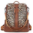 Leather Backpack Purse for Women Convertible Large Travel 0-1 Leopard Pattern