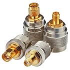 4 Pc UHF Male PL259 & Female SO239 to SMA Male & Female RF Connector Adapter Kit
