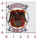 MARINE CORPS H&MS-31 AGGRESSORS EMBROIDERED HOOK & LOOP PATCH