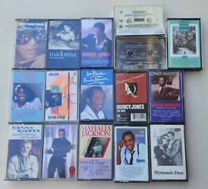 Vintage 80s Cassette Tapes, Lot of 16. Madonna, Run DMC, Luther Vandross...