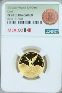 2020 MEXICO 1/4 ONZA GOLD LIBERTAD NGC PF 70 ULTRA CAMEO KEY ONLY 250 MINTED