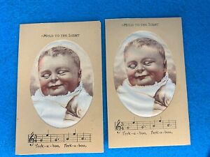 2 Hold to the Light Victorian Trade Cards- Mellins Food for Infants and Invalids