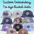 Ink Stitch Custom Logo Texts Stitching Logo Tie Dye Unisex Bucket Hats