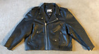 FMC Men's Black Zip Front Leather Lined Biker Jacket - Size 56