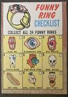 1966 Topps Football FUNNY RING CHECKLIST #15 UNMARKED NO CREASES SUPER RARE!