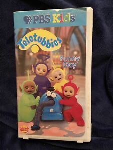 Teletubbies Funny Day PBS Kids VHS Tape White Hard Case Tested Rare