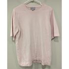 Pure Collection 100% Cashmere Pink Short Sleeve Sweater Top Size 14