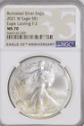 New Listing2021 W American Silver Eagle Burnished Type 2 - NGC MS70