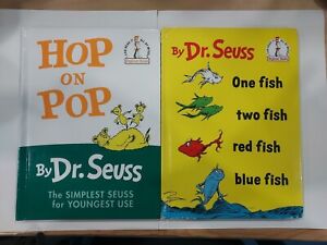 Dr. Seus Books -Hop on Pop by Seuss,One Fish Two Fish Red Fish Blue Hardcover