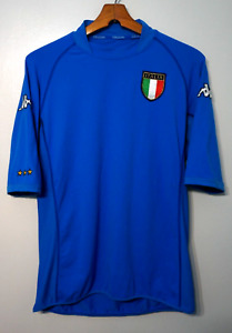 Vintage Team Italy Italia Kappa Shirt Soccer Jersey Blue Mens XL 2000 2001 2002