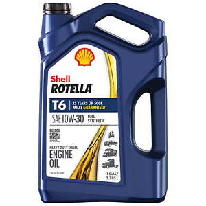 Shell Rotella T6 Full Synthetic 10W-30 Diesel Engine Oil, 1 Gallon