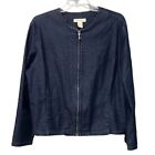 Eddie Bauer Women’s Full Zip Blue Denim Jacket Size XL