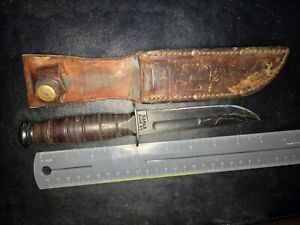 Kabar Fixed Blade Knife With Leather Sheath