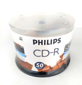 NEW SEALED 50 PACK/SPINDLE PHILIPS CD-R's 700 MB 80 MIN 52X RECORDABLE DISCS