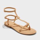Women's Gillian Gladiator Sandals - A New Day Tan 7