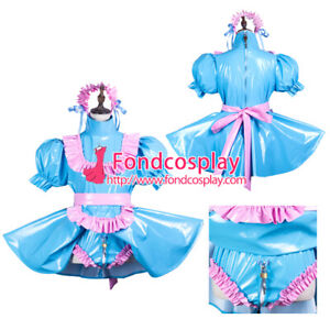 Sissy maid pvc dress lockable Uniform cosplay costume Tailor-made[