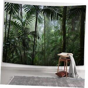 Jungle Tapestry Wall Hanging, Rainforest Landscape Tapestry 60''W by 40''L