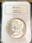 1887 Morgan Silver Dollar NGC MS64 Old Fatty Holder PQ Blazer CHRC