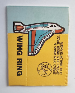 1987 Vintage Cracker Jack Prize Paper Airplane Ring or Wing Ring Toy