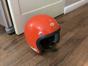 BELL Super Magnum Orange 7 1/8 Helmet 1970 Dirt Bike Motorcycle Go Kart