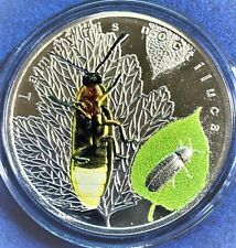 Bioluminescent Animals Lampyris Noctiluca Silver Coin 1$ Niue 2017 ONLY 999 MADE