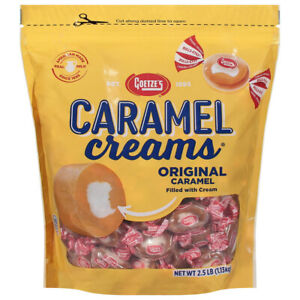 Goetze's Original Caramel Creams Candy, 40 oz Resealable Bag, Peanut-Free