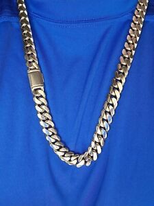 14k solid gold miami cuban link chain 12 mm 26 