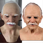 Halloween Scary COSPLAY Party Realistic Old Man Mask Full Face Mask Headdress