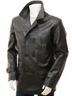 Halloween Men's Black Trench Coat Lambskin Leather S M L XL XXL 3XL Custom Made