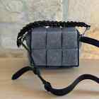 Kate Spade Boxxy Silver Metallic Fabric Small Crossbody Handbag